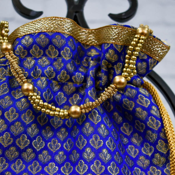 Rich Blue/Gold drawstring bag