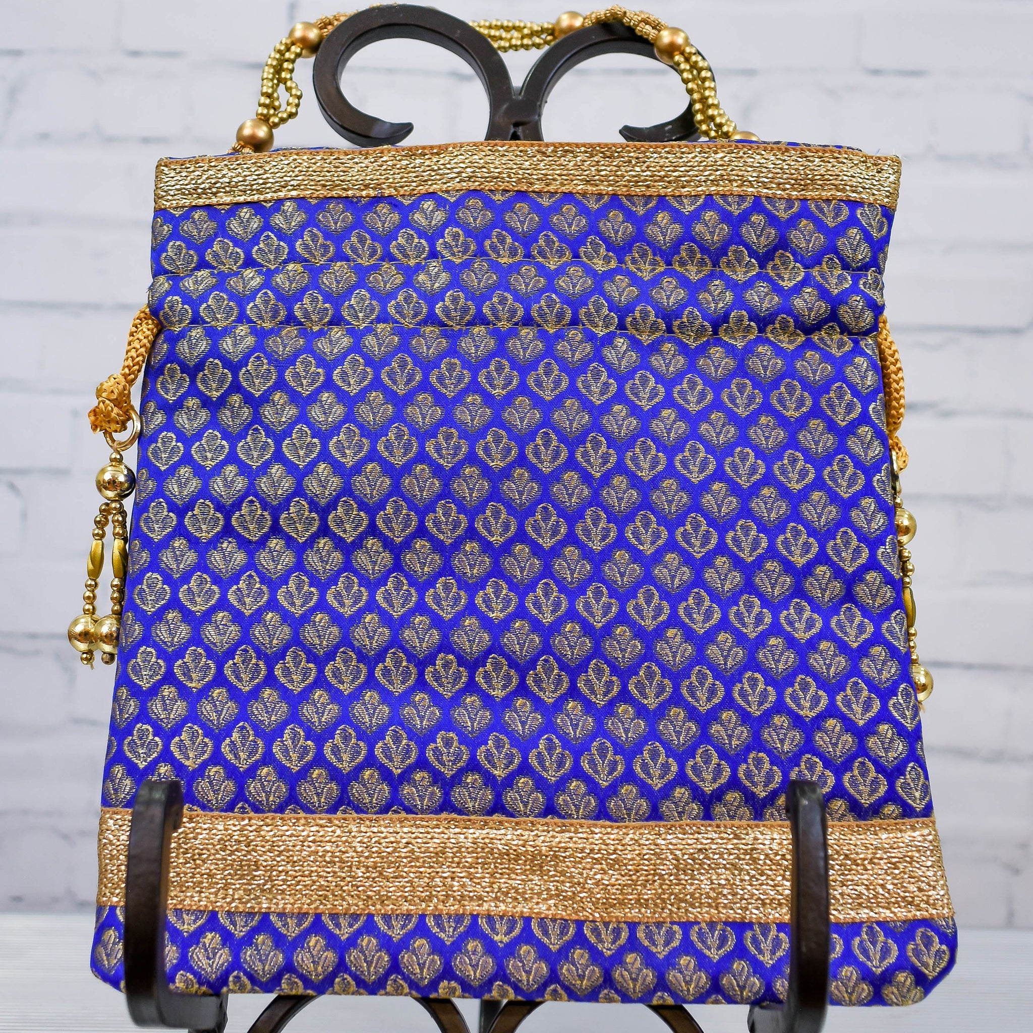 Rich Blue/Gold drawstring bag