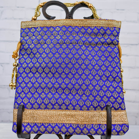 Rich Blue/Gold drawstring bag