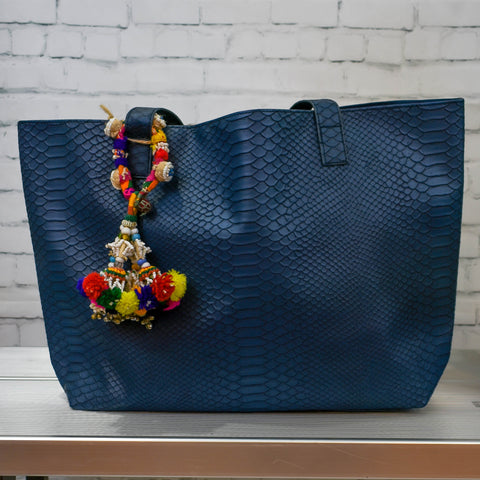 Royal Blue Pleather Tote