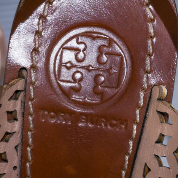 Tory Burch Ivory Leather Cork Wedges