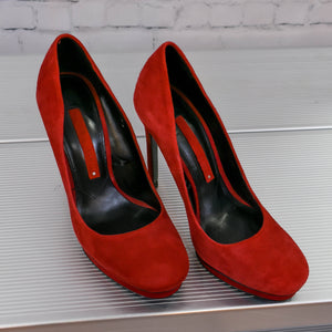 Zara Woman Red Suede Heel